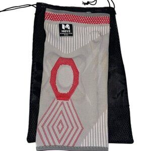 Move Professional Knee Brace With Mesh Carry Bag Large Grey & Red Design
